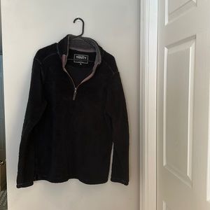 Black Sherpa quarter zip with light grey accent collar! 🖤